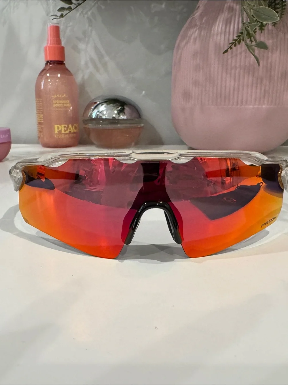 Sport Performance VR/AR Sunglasses with Red-Orange Mirrored Lens